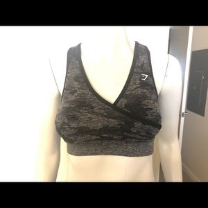 Gymshark Black Camo Seamless Sports Bra S
